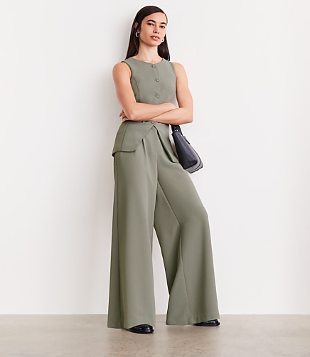 LOFT Versa Crepe Drape High Neck Vest