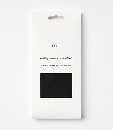 Sheer Control Top Tights - Black
