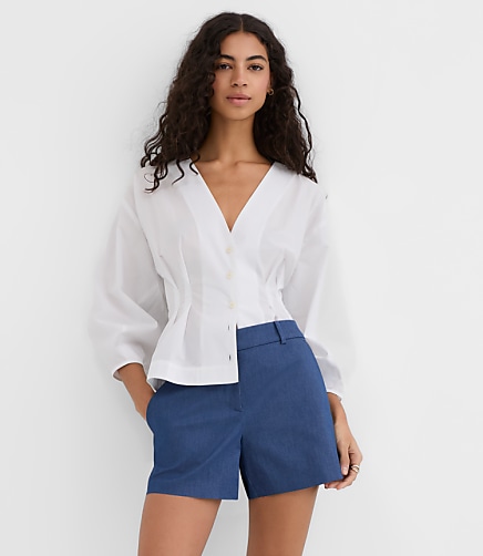 Petite Riviera Shorts in Refined Denim