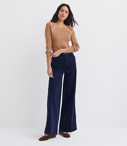 Tall Palmer Wide Leg Pants in Brushed Corduroy