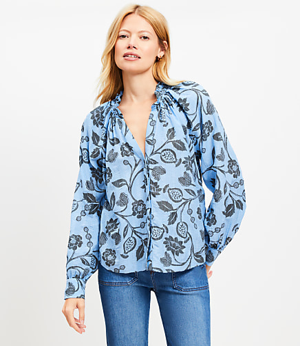 Garden Ruffle Neck Shirt