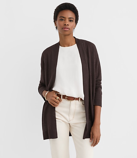 Sheer Open Cardigan - Java Chip