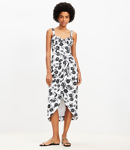 Garden Pleated Bustier Midi Dress