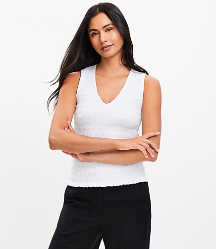 Petite Smocked Modern Tank Top