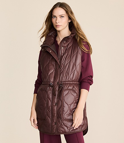 Lou & Grey Quilted Long Pocket Vest