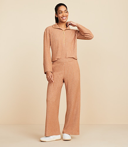 Lou & Grey Brushed Rib Wide Leg Pants