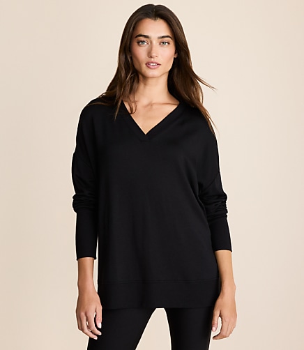 Lou & Grey Ribtrim Signaturesoft V-Neck Tunic Top