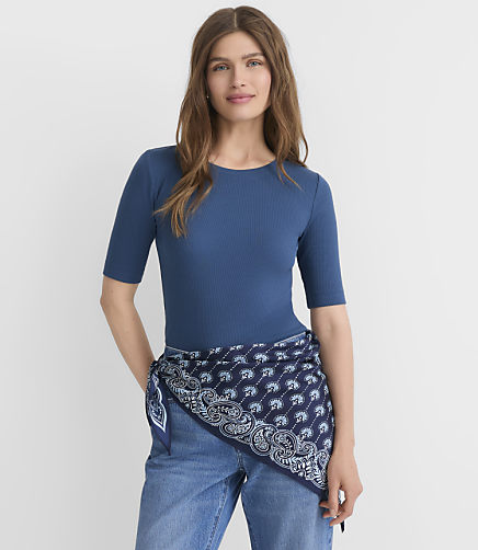 Perfect Ribbed Elbow Sleeve Tee