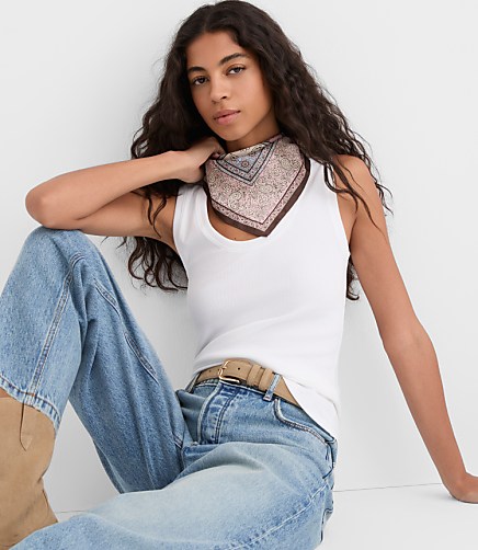Perfect Ribbed Scoop Neck Tank Top