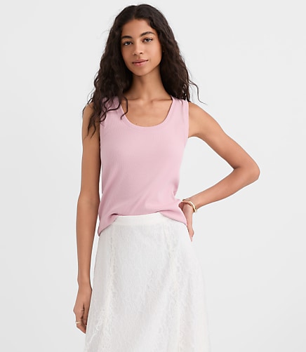 Perfect Ribbed Scoop Neck Tank Top