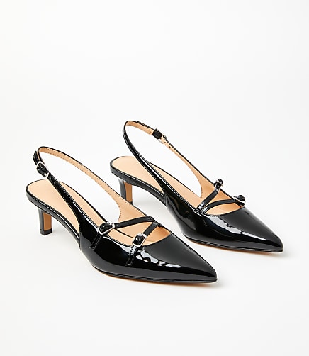 Buckle Strappy Slingback Pumps