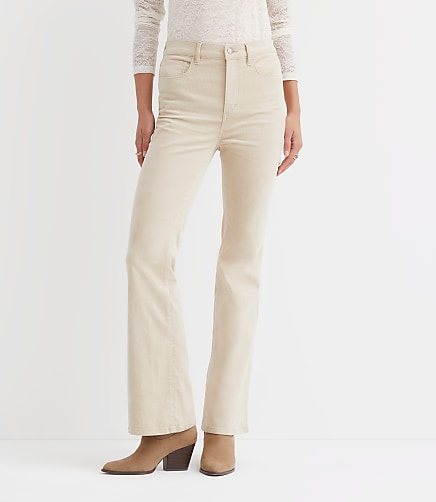 Petite Curvy Slim Flare Pants in Corduroy
