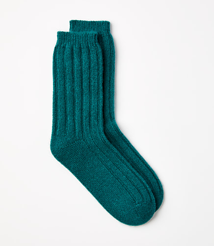 Cashmere Crew Socks - Deep Basil Green