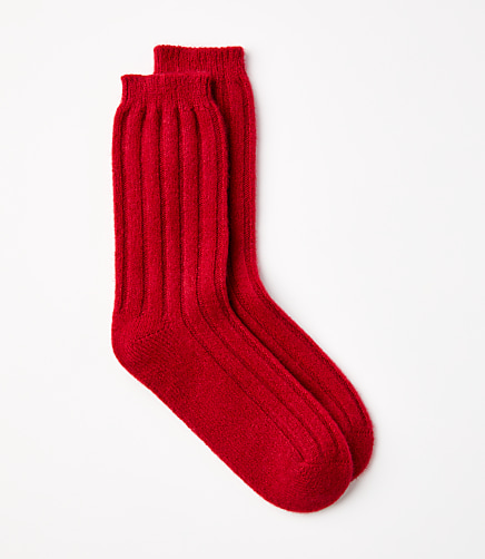 Cashmere Crew Socks - Winter Crimson