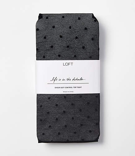 Dotted Sheer Control Top Tights