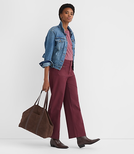 Palmer Wide Leg Crop Pants in Twill