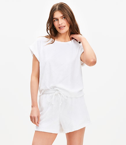 LOFT Beach Fringe Terry Shorts