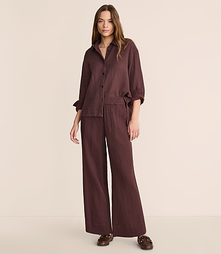 Petite Lou & Grey Triple Cloth Wide Leg Pants