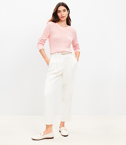 Pleated Tapered Pants in Crepe