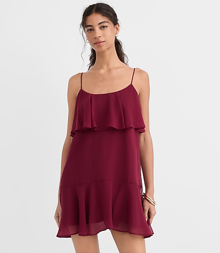 Strappy Ruffle Mini Dress