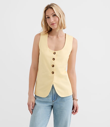 Petite Twill Tie Back Vest Top