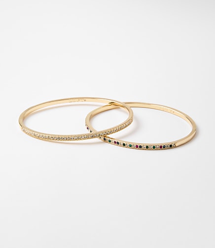 Pave Bangle Bracelet Set