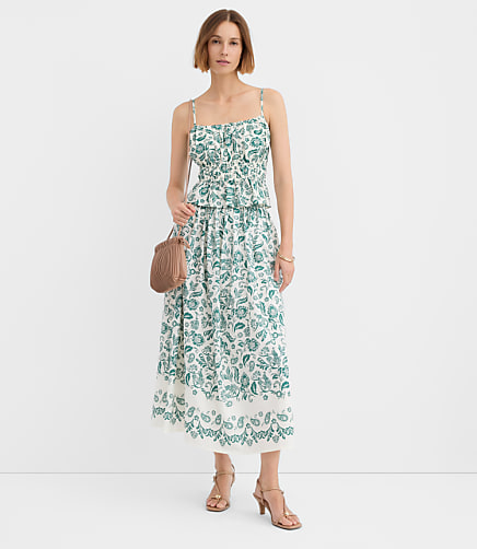 Petite Floral Pull On Midi Skirt
