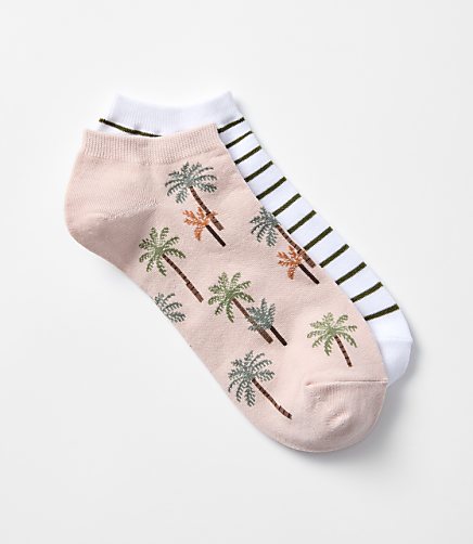 Palm & Stripe Sneaker Sock Set