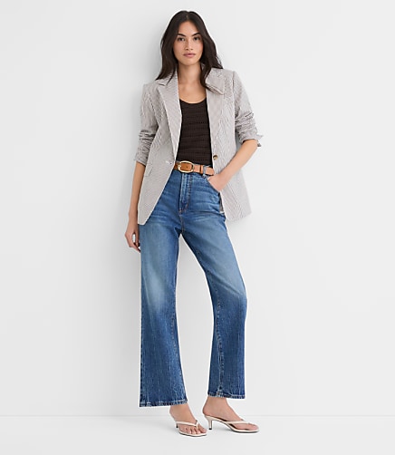 Striped Seersucker Fitted Blazer