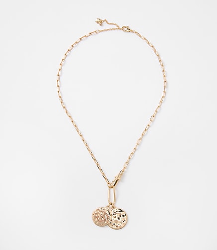 Hammered Coin Charm Necklace