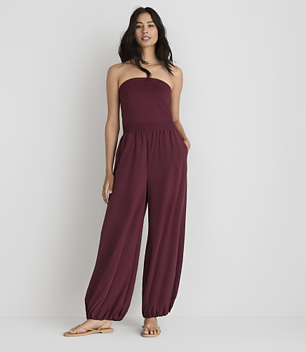 Petite Lou & Grey Wanderweave Strapless Balloon Pant Jumpsuit