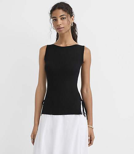 Side Tie Sweater Tank Top
