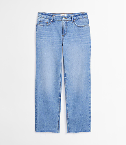 Rivete Tall Curvy Fresh Cut Low Rise Straight Jeans in Medium Light Authentic Indigo