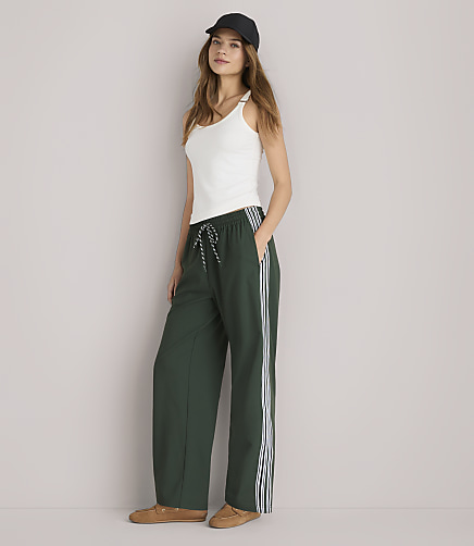 Lou & Grey Side Stripe Wanderweave Straight Leg Pants