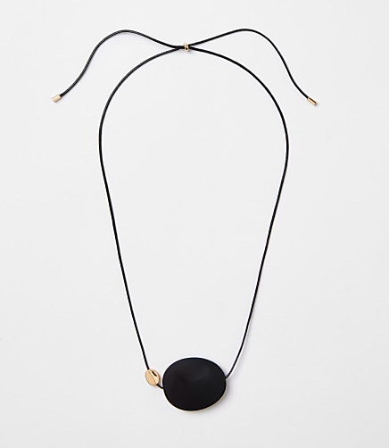 Oval Cord Pendant Necklace
