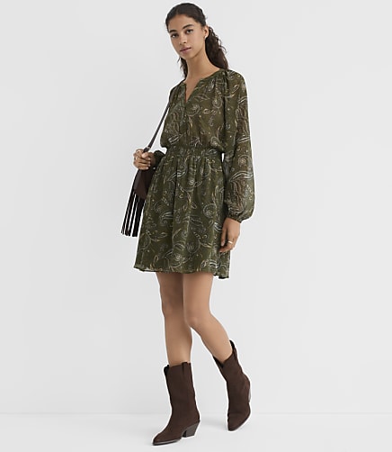 Paisley Smocked Waist Mini Dress