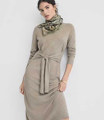 Belted Midi Sweater Dress