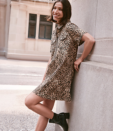 Leopard Print Mini Pocket Dress