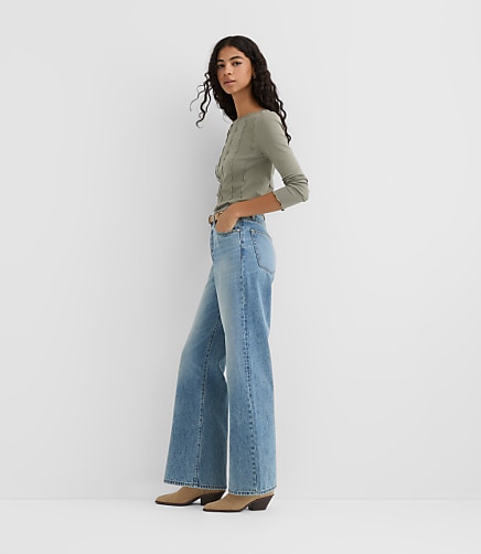 Rivete Tall High Rise Wide Leg Jeans in Light Wash