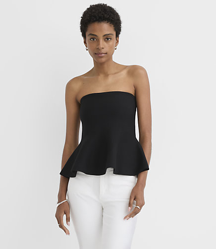 Strapless Peplum Sweater Top