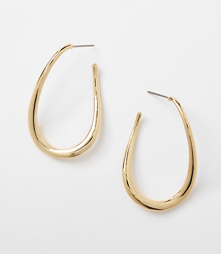 Modern Teardrop Hoop Earrings