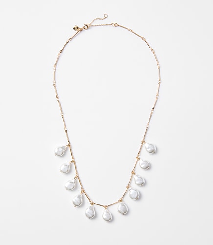Pearlized Drop Statement Necklace