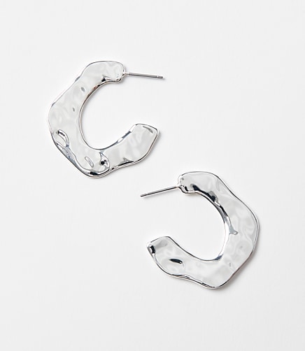 Molded Metal Hoop Earrings