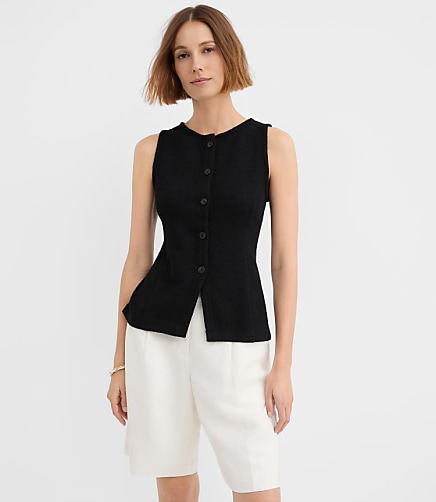 Petite Textured Knit Vest