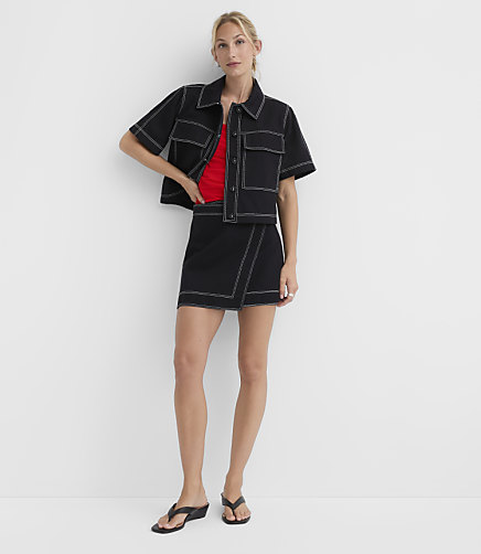 Topstitched Swing Jacket