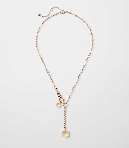 Coin Drop Chain Link Necklace
