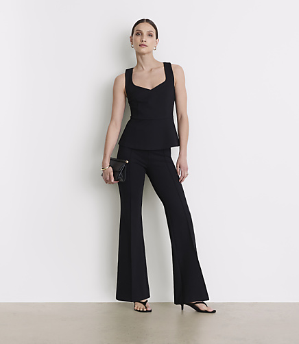 LOFT Versa Ponte Deluxe V-Neck Peplum Top