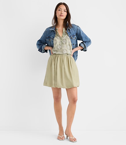 Bubble Mini Pocket Skirt - Pistachio Brittle