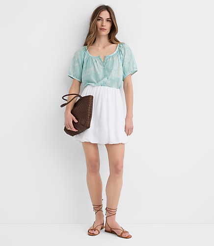 Bubble Mini Pocket Skirt - White