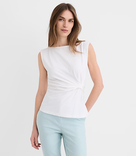 Petite Knotted Boatneck Top
